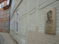 Gedenktafel in Schwerin unweit der Stelle, wo Stensen wohnte.